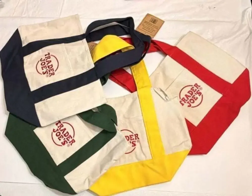 Trader Joe’s Mini Canvas Reusable Tote Bags Set of 4 Colors New
